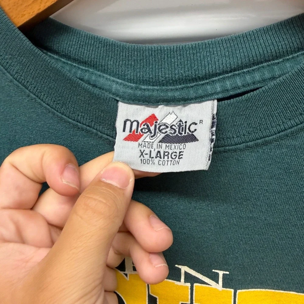 Vintage 90s Green Bay Packers NFL Retro Majestic Green Mens XL Shirt - Picture 4 of 5